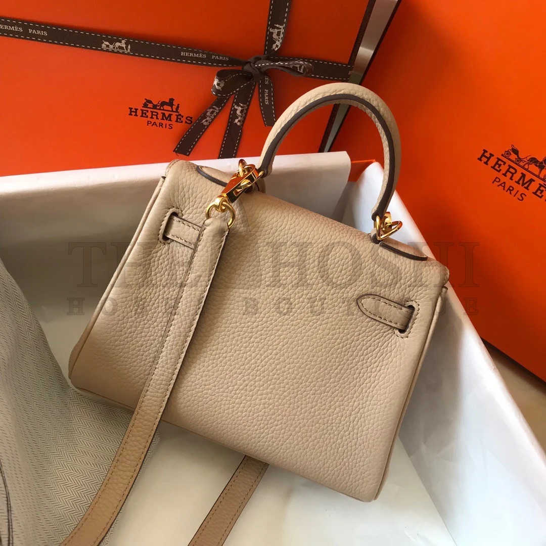 H**me5 Kelly 20cm Bag In Trench Clemence Leather GHW Master Quality