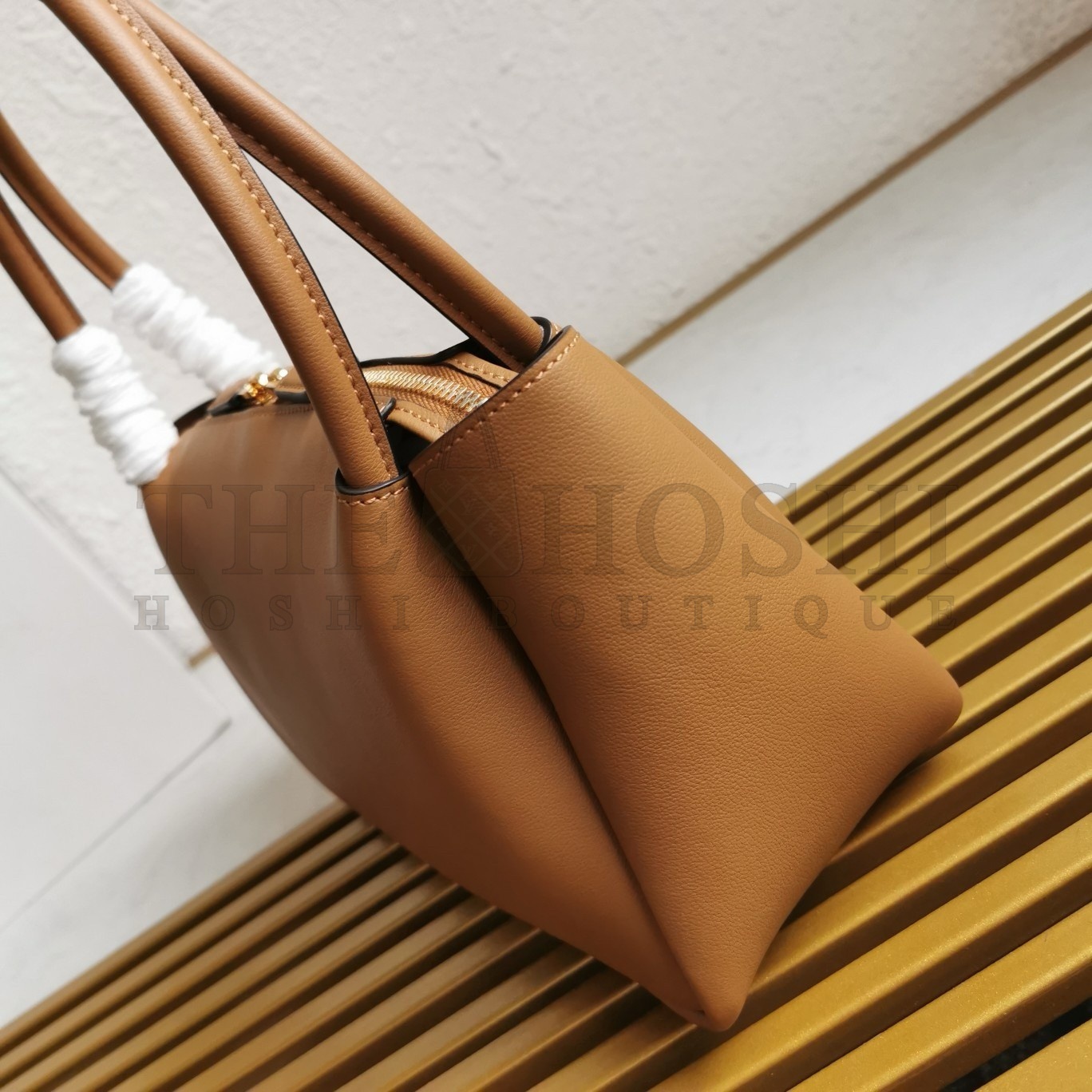 Pra*a Shoulder Bag in Brown Calfskin with Triangle Logo Master Quality