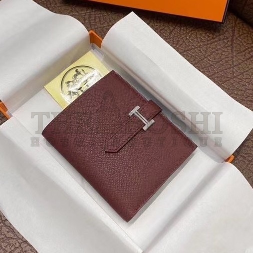 H**me5 Bearn Compact Wallet In Bordeaux Epsom Leather Master Quality