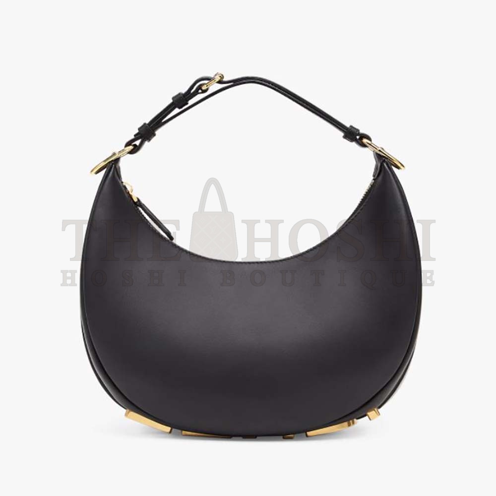 F**di Women F**digraphy Small Black Leather Bag-Black  size:24.5 cm Master Quality