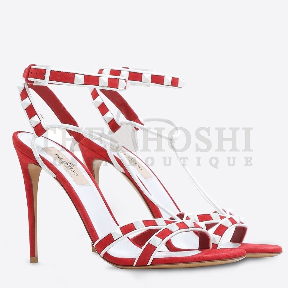 Va1e*ntin0 Garavani Red Free Rockstud 105mm Sandals Master Quality