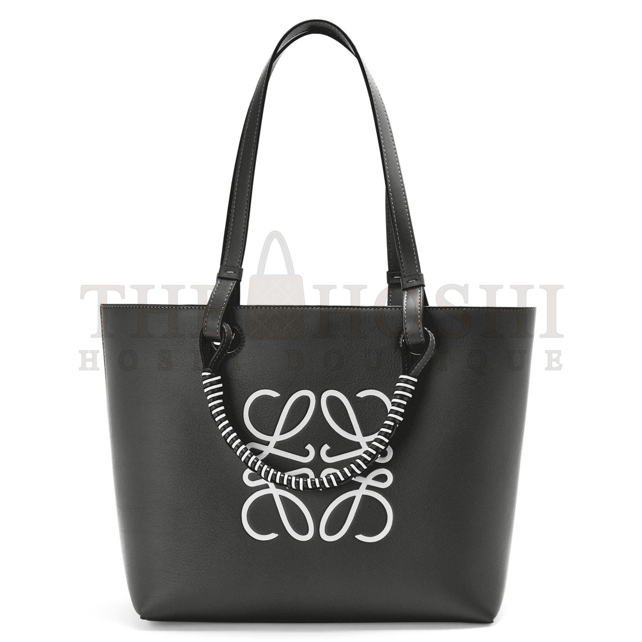 L0ew* Anagram Small Tote In Noir Classic Calfskin Master Quality