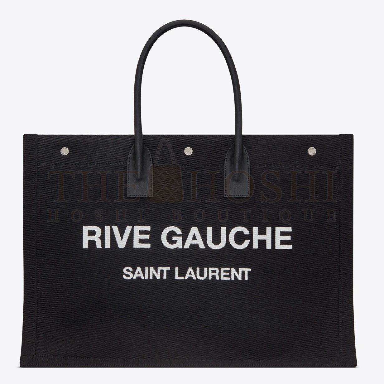 Sa1nt Lau*nt Rive Gauche Tote Bag in Black Linen and Leather Master Quality