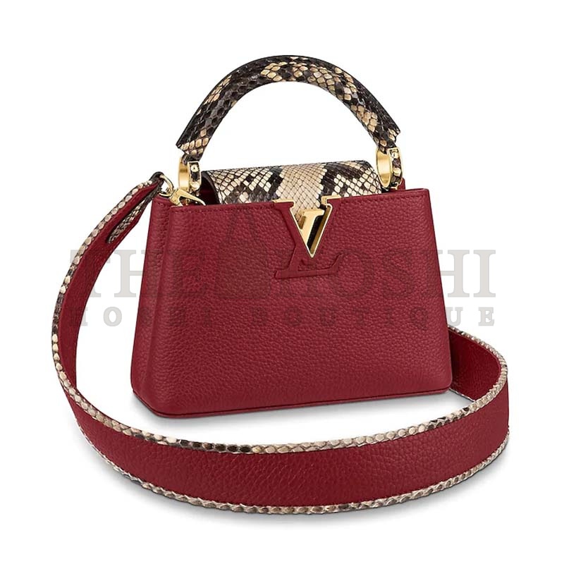L0vis Vvtt0n LV Women Capucines Mini Handbag Jewel-Tone Taurillon Master Quality