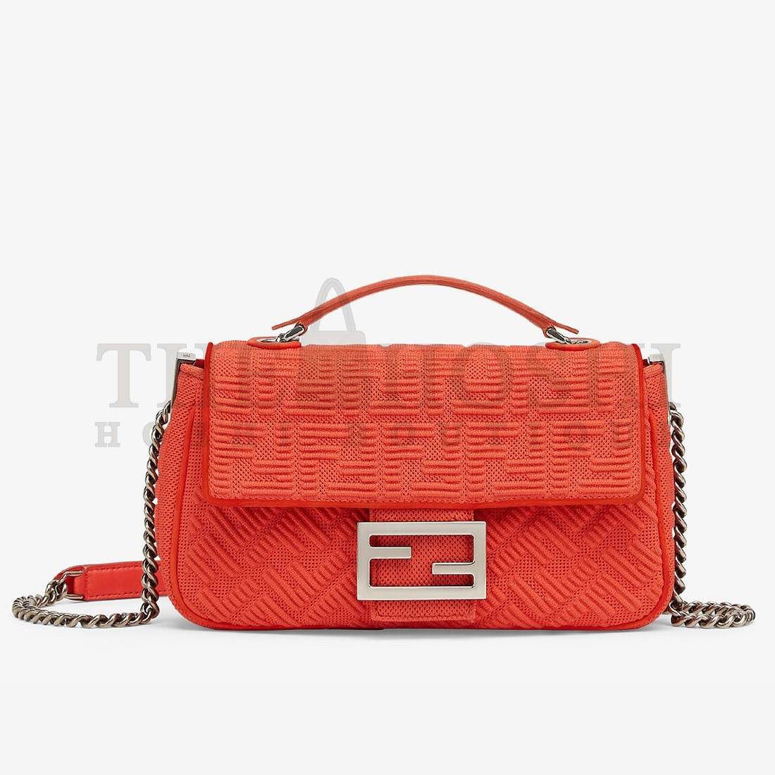 F**di Baguette Chain Midi Bag In Piment FF Fabric Master Quality