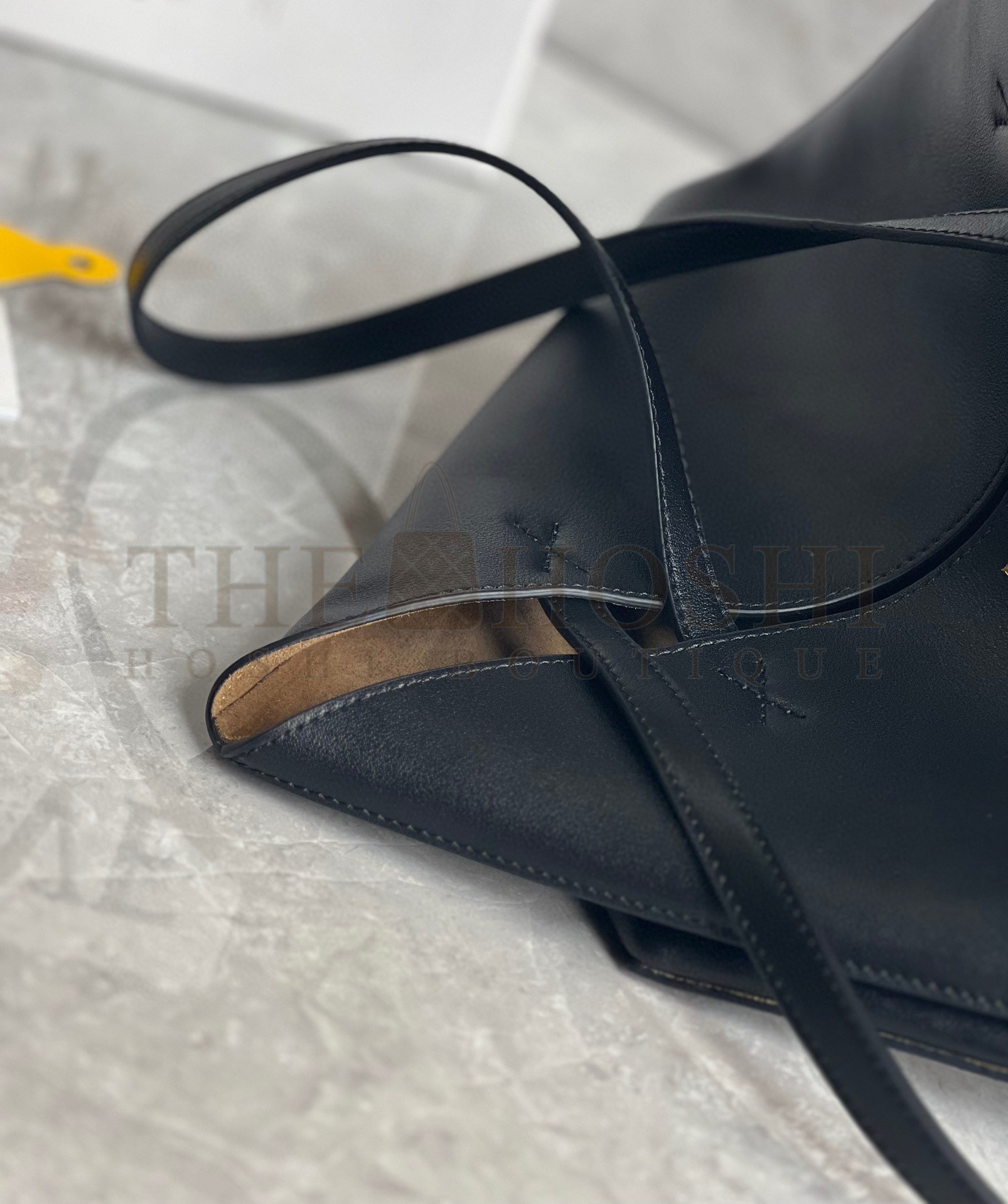 L0ew* Medium Puzzle Fold Tote Bag in Black Calfskin Master Quality