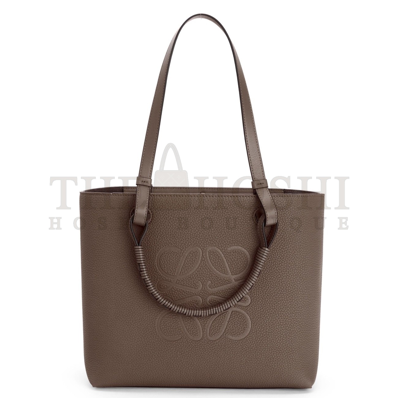 L0ew* Small Anagram Tote In Taupe Grained Calfskin Master Quality