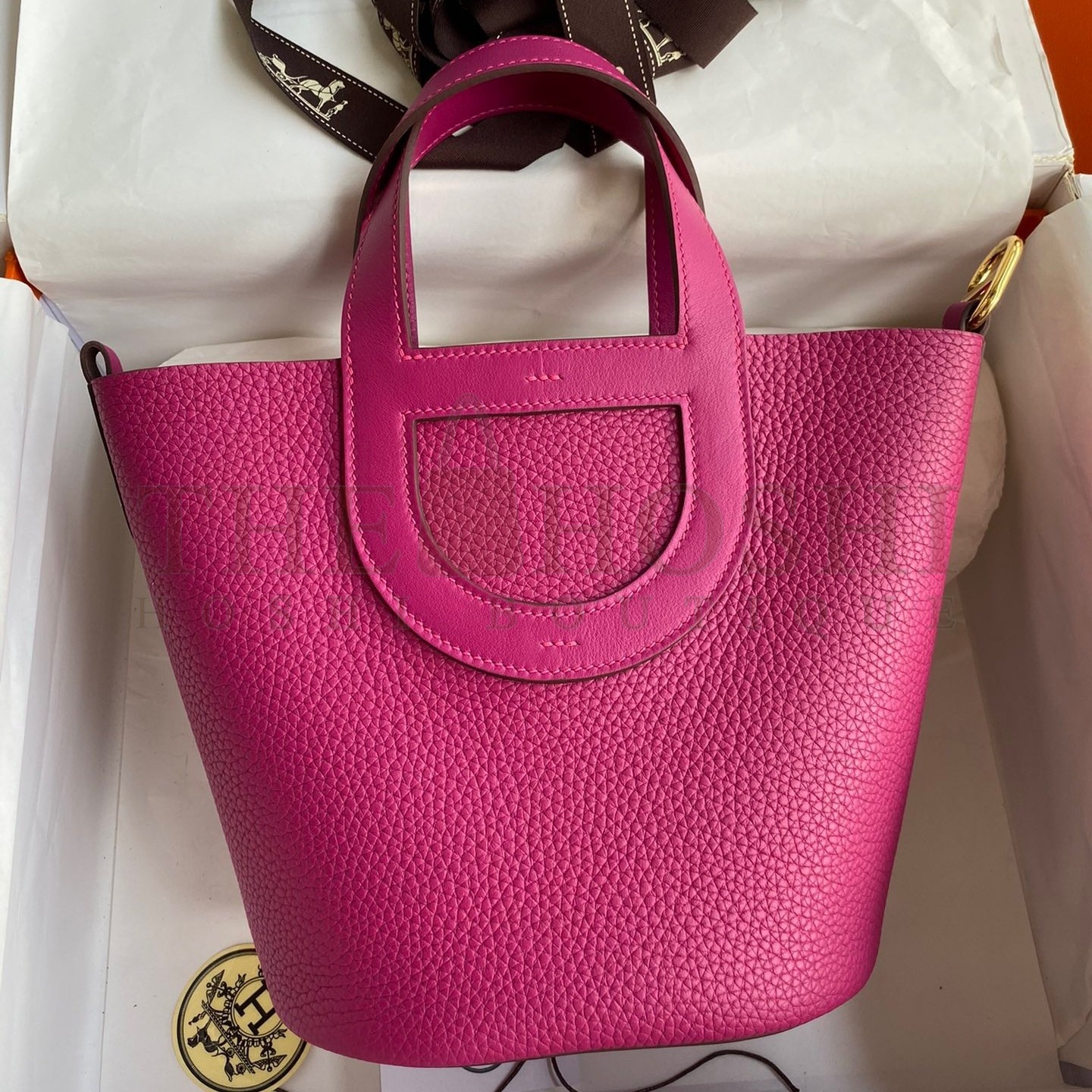 H**me5 In The Loop 18 Handmade Bag in Rose Purple Clemence Leatherther Master Quality