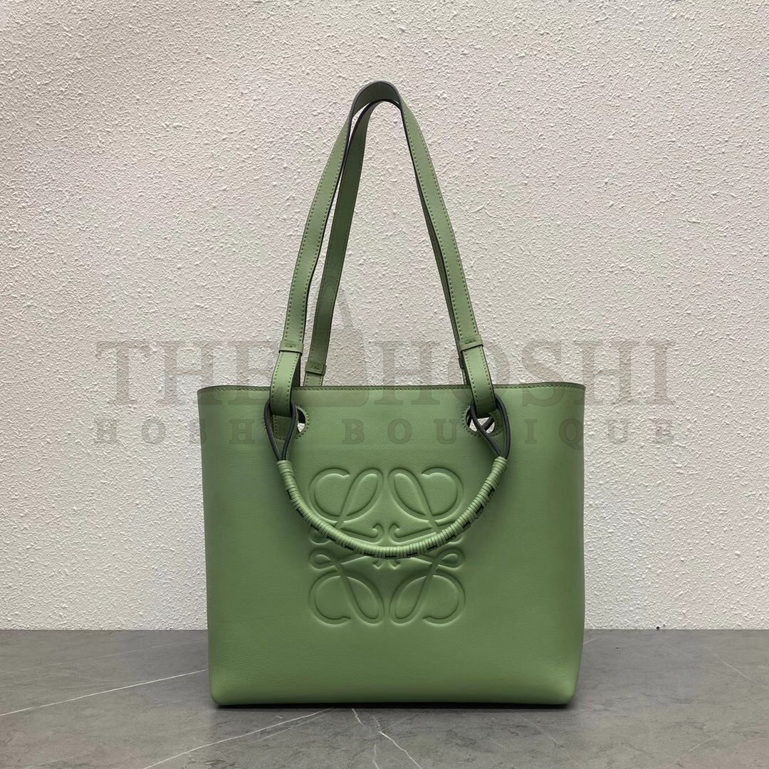 L0ew* Anagram Small Tote In Rosemary Classic Calfskin Master Quality