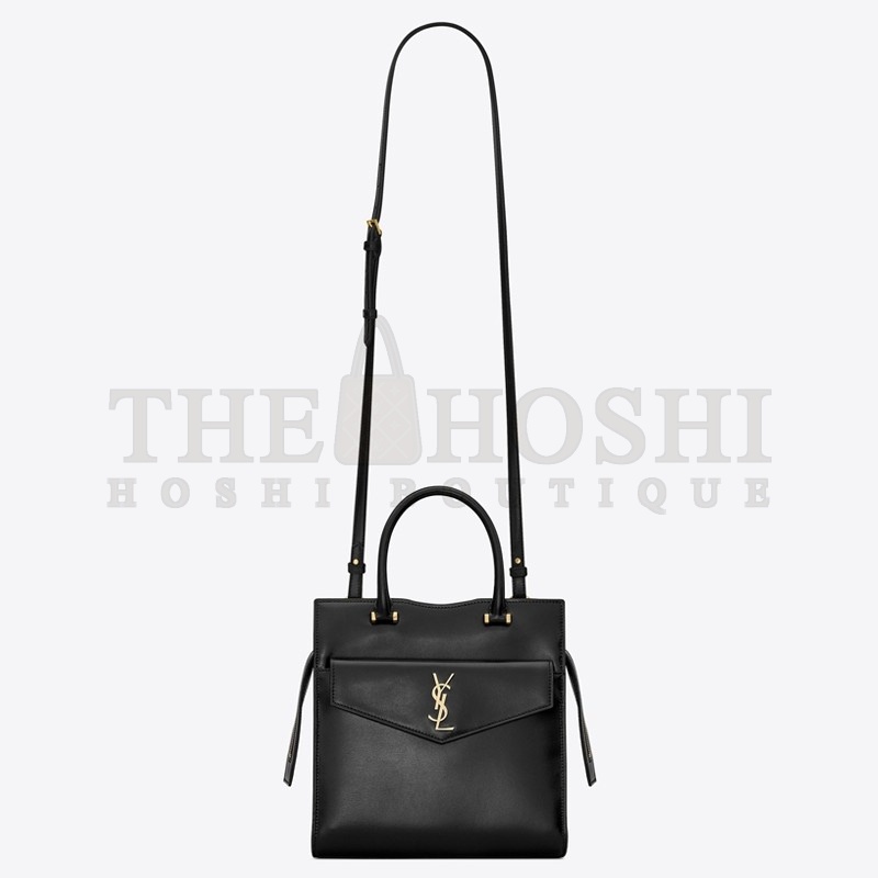 Sa1nt Lau*nt Uptown Small Tote In Black Smooth Leather Master Quality