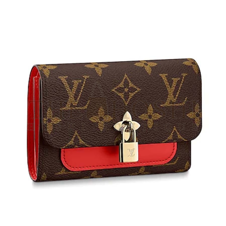 L0vis Vvtt0n LV Women Flower Compact Wallet in Monogram Coated Canvas Master Quality