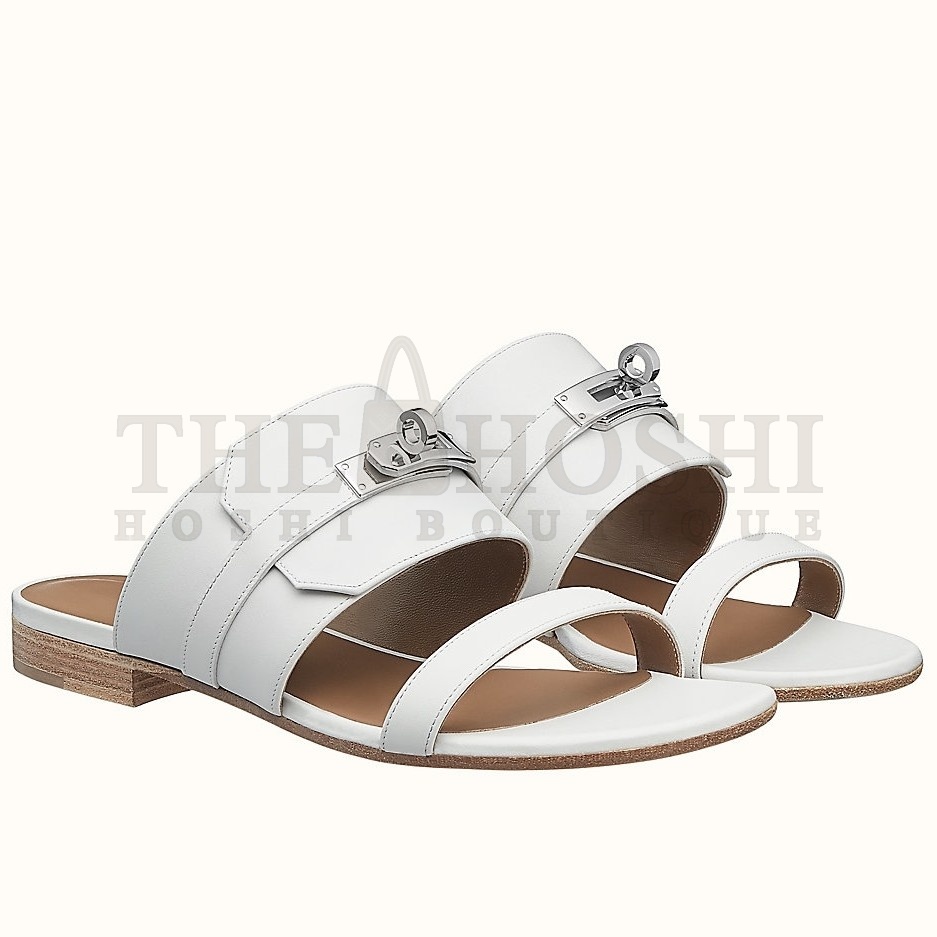 H**me5 Avenue Sandals In White Calfskin Master Quality