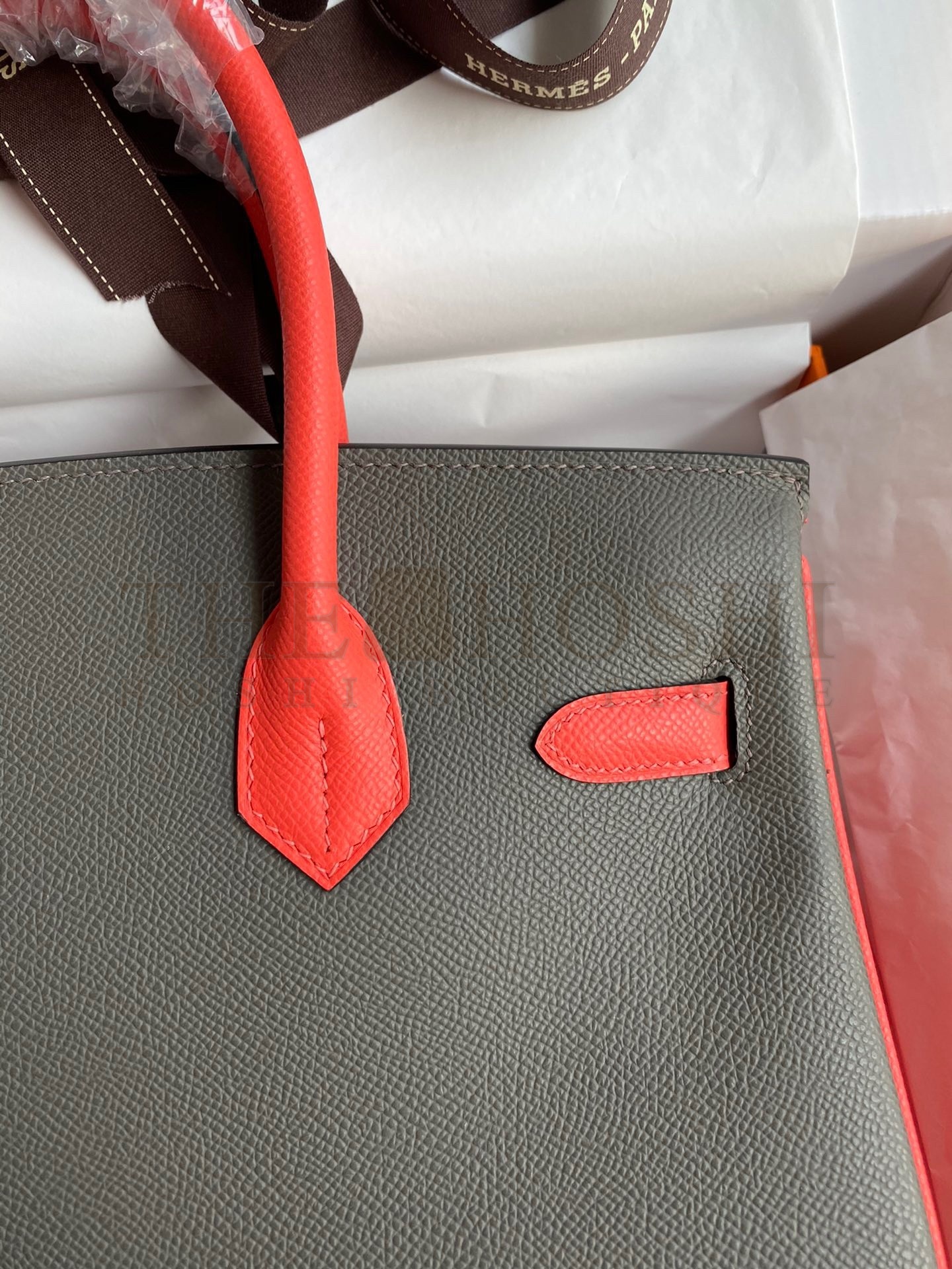 H**me5 HSS Birkin 30 Bicolor Bag in Etain and Piment Epsom Calfskin Master Quality