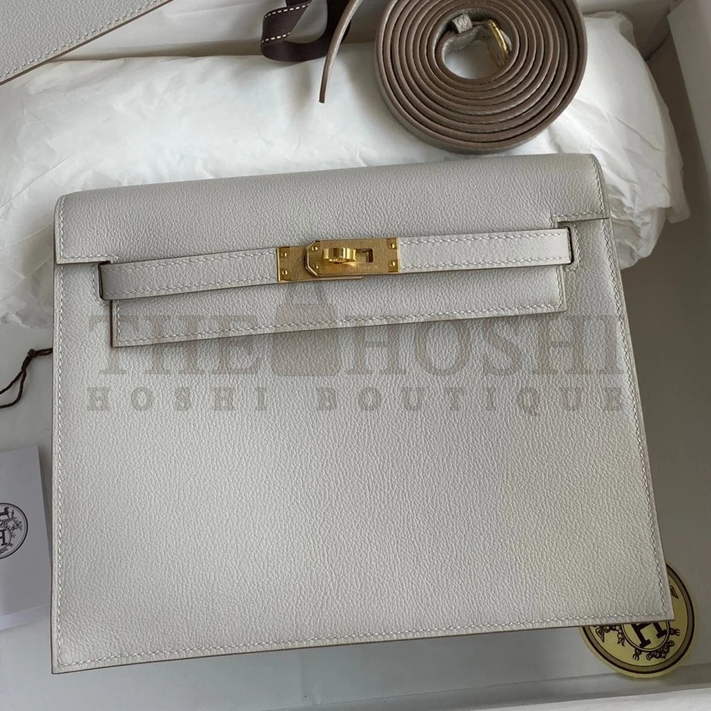 H**me5 Kelly Danse II Handmade Bag In Pearl Grey Evercolor Calfskin Master Quality