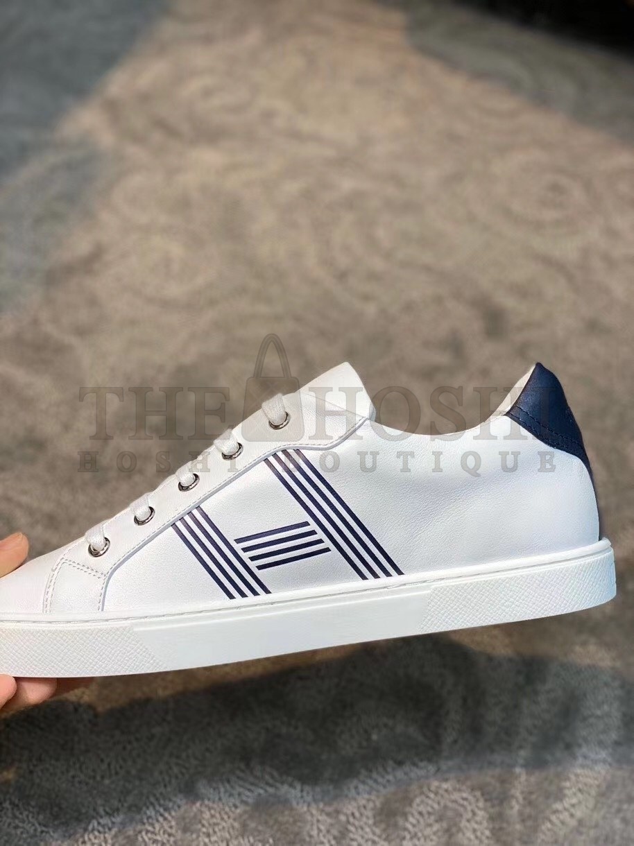 H**me5 Avantage Sneakers In White/Blue Calfskin Master Quality
