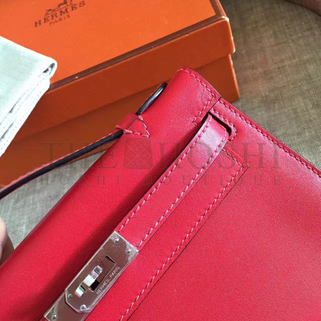 H**me5 Red Kelly Pochette Swift Handmade Bag Master Quality