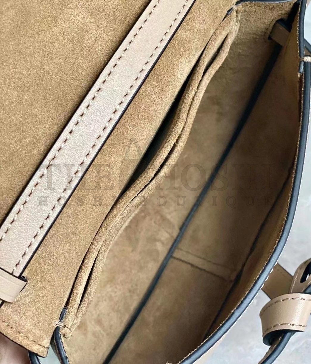 L0ew* Mini Gate Dual Bag In Sand Calfskin Master Quality