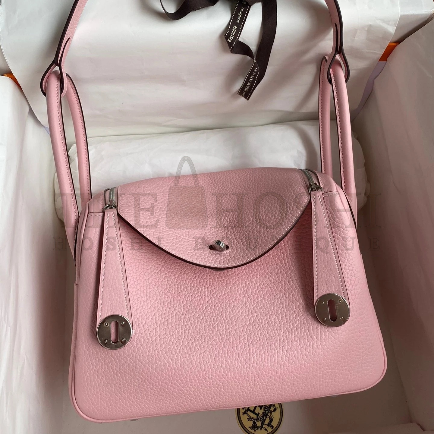 H**me5 Lindy 26 Handmade Bag In Rose Sakura Clemence Leather Master Quality