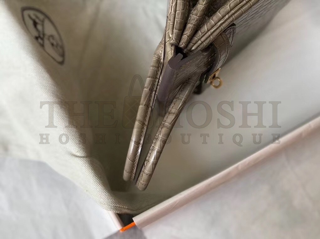 H**me5 Birkin 25cm Bag In Taupe Embossed Crocodile Leather Master Quality