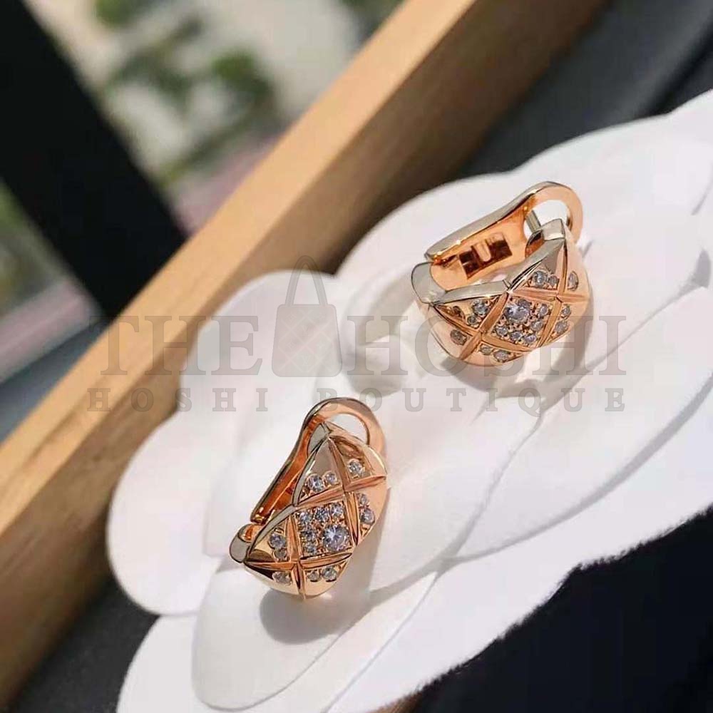 Ch**el Women Coco Crush Earrings in 18K Beige Gold Master Quality