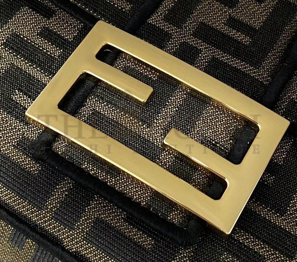 F**di Large Baguette Bag In Brown FF Jacquard Fabric Master Quality