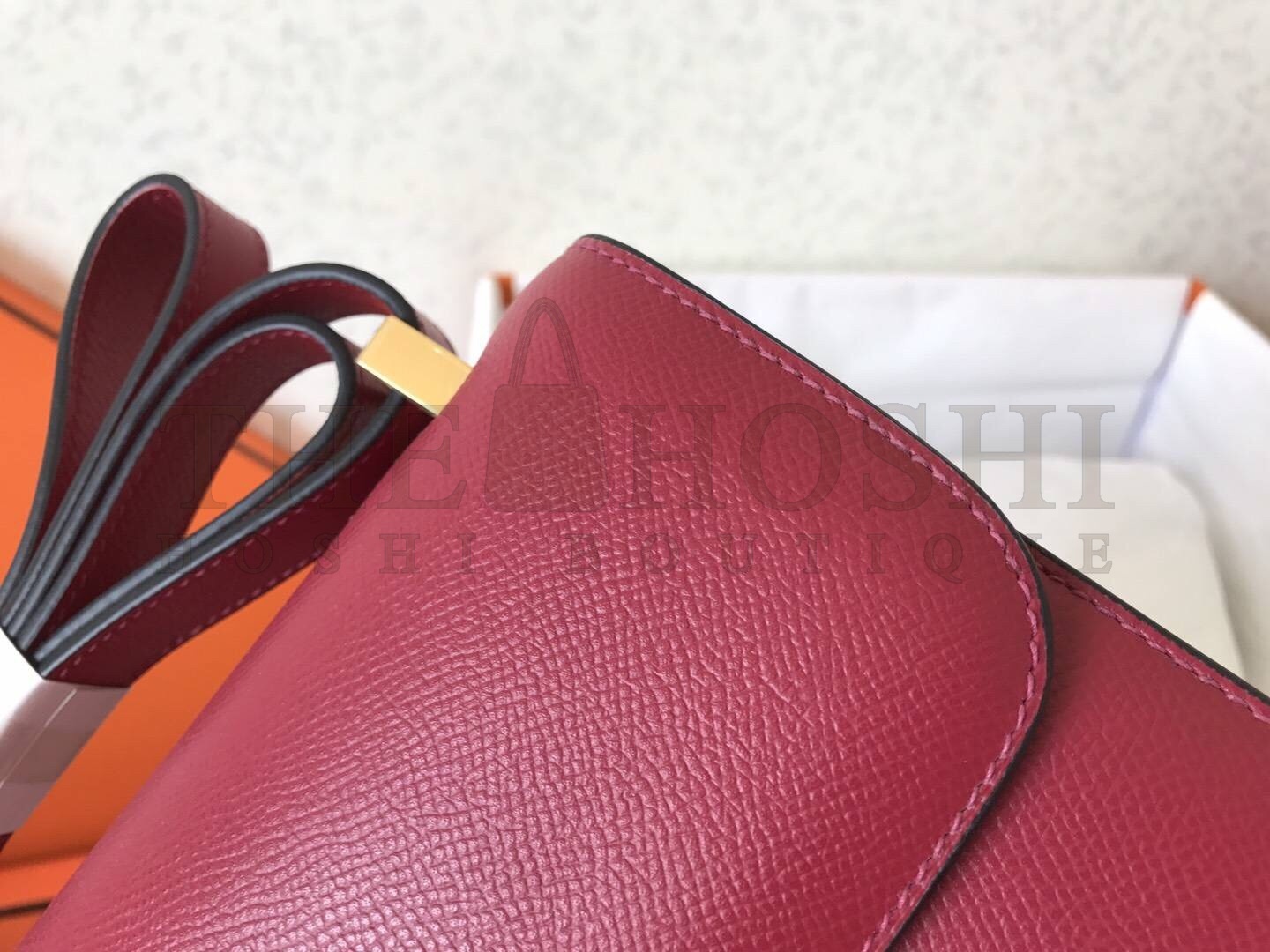 H**me5 Epsom Constance 24cm Dark Red Handmade Bag Master Quality