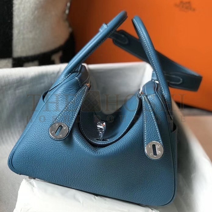 H**me5 Lindy 26cm Bag In Blue Jean Clemence With PHW Master Quality