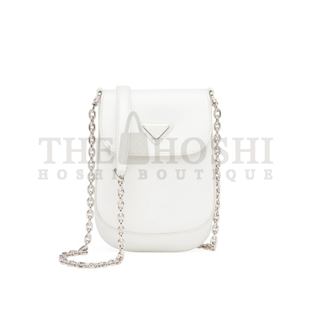 Pra*a Women Brushed Leather Mini-Bag-White Master Quality