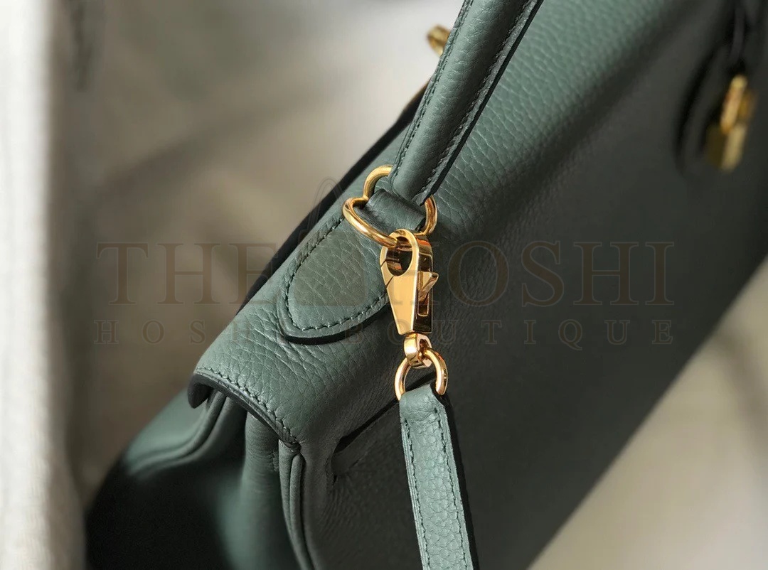 H**me5 Kelly 25cm Retourne Bag in Vert Amande Clemence Leather GHW Master Quality