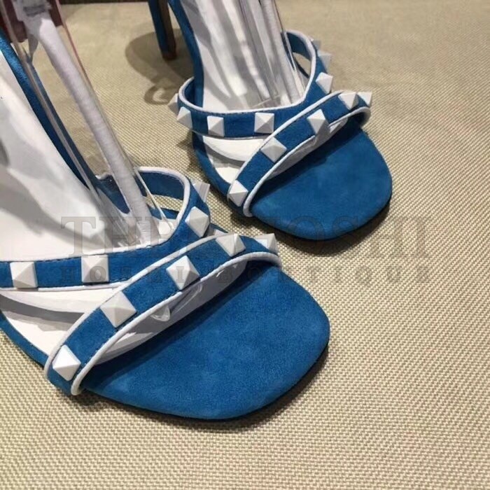 Va1e*ntin0 Garavani Blue Free Rockstud 105mm Sandals Master Quality