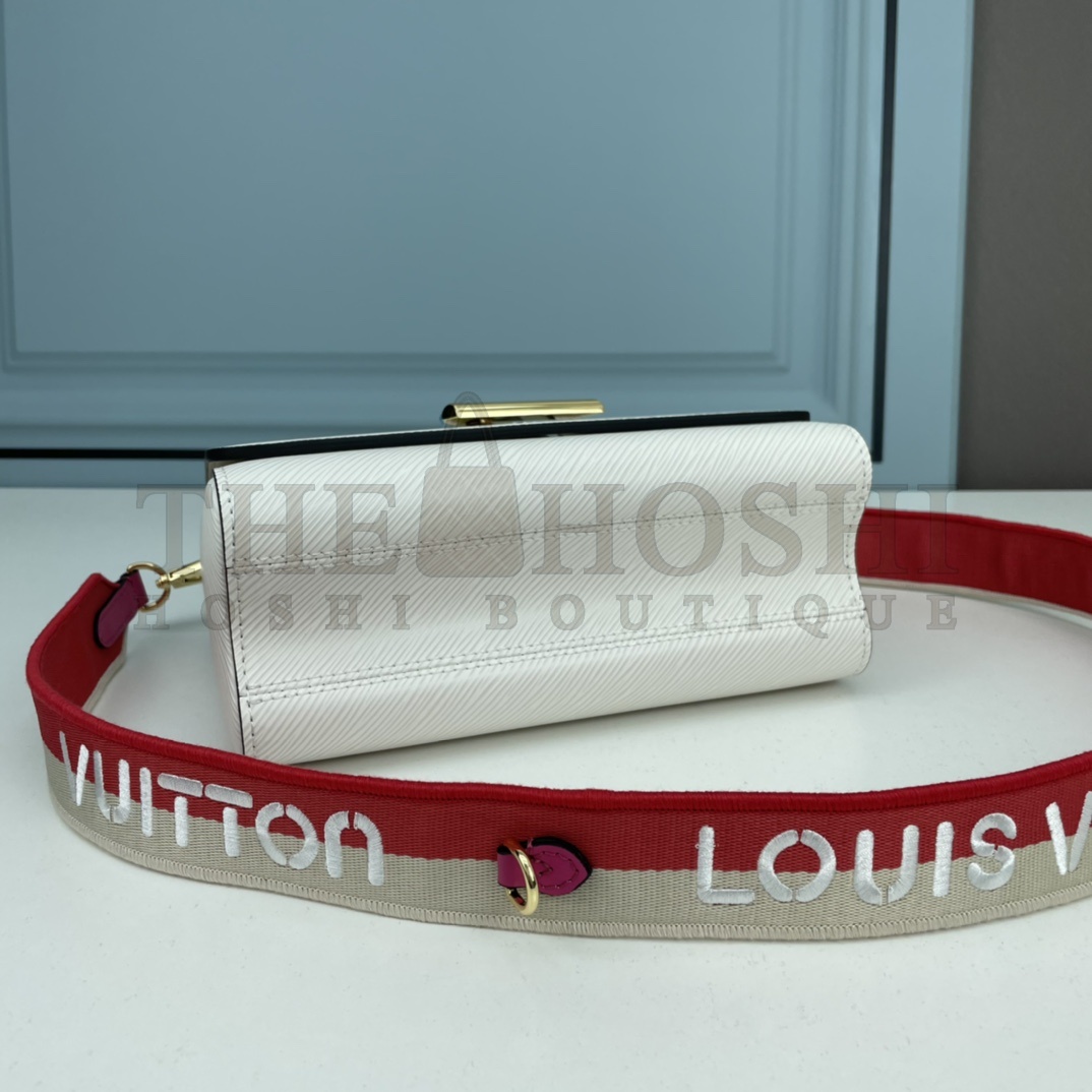 L0vis Vvtt0n LV Women Twist MM Lemon Handbag White Epi Grained Cowhide Master Quality