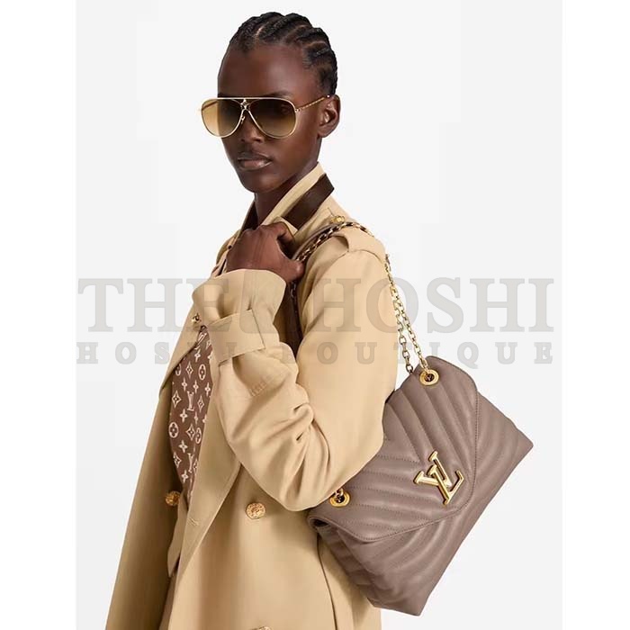 L0vis Vvtt0n LV Women New Wave Chain Bag GM Dark Taupe Quilted Smooth Calf Leather Master Quality