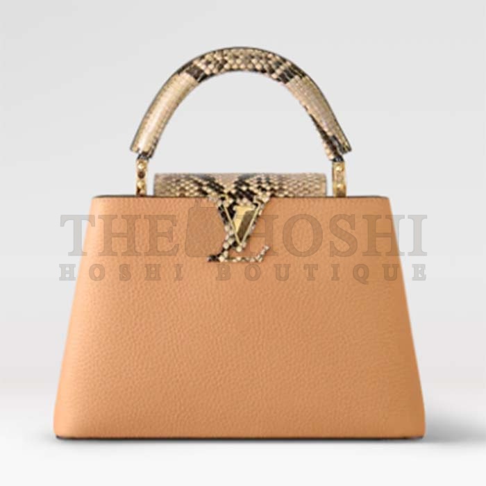 L0vis Vvtt0n LV Women Capucines BB Handbag Brown Taurillon Python Skin Leather Master Quality
