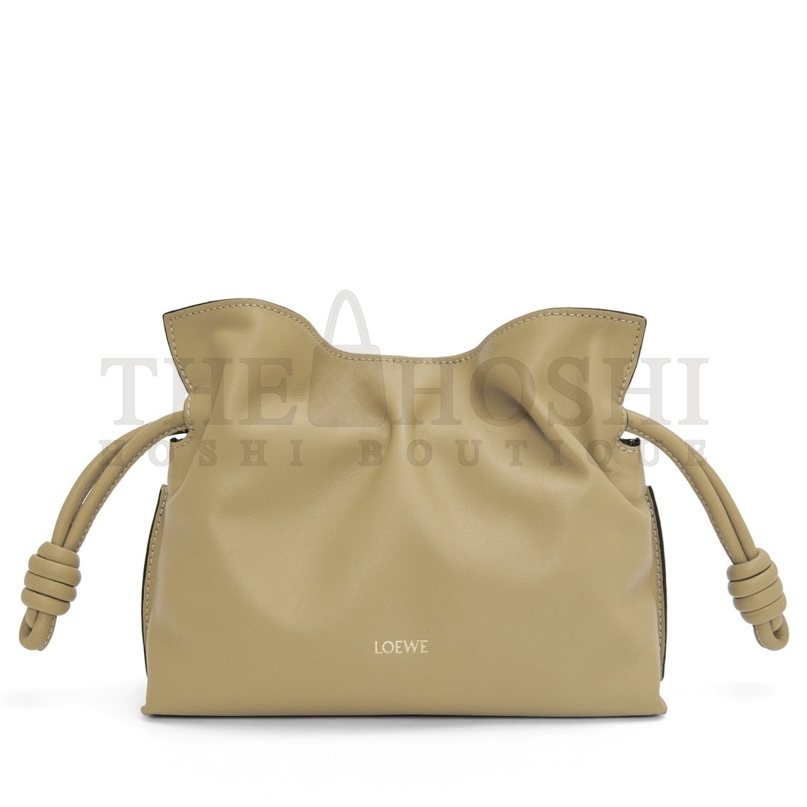 L0ew* Mini Flamenco Clutch Bag in Clay Green Nappa Calfskin Master Quality