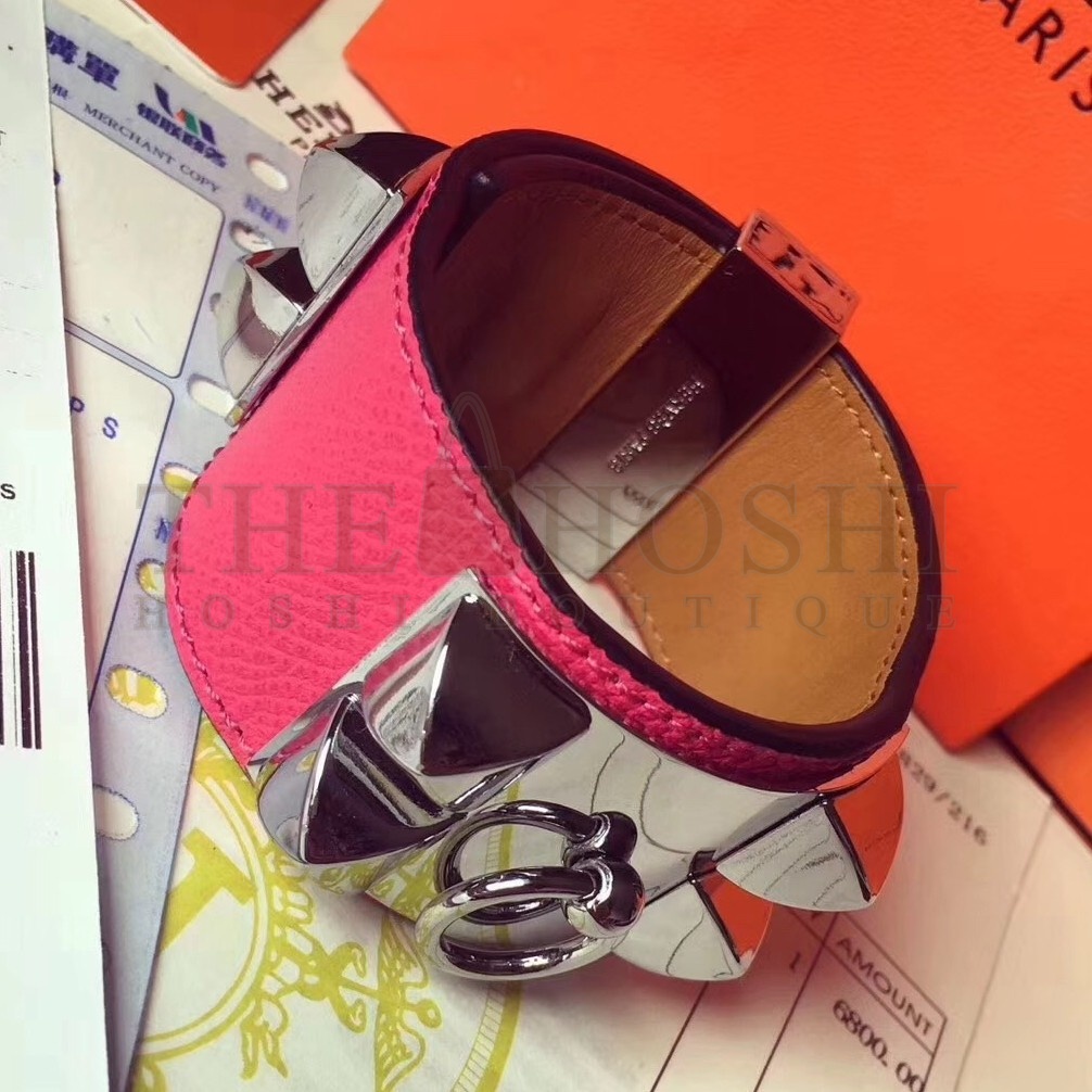 H**me5 Rose Red Epsom Collier de Chien Bracelet Size S Master Quality