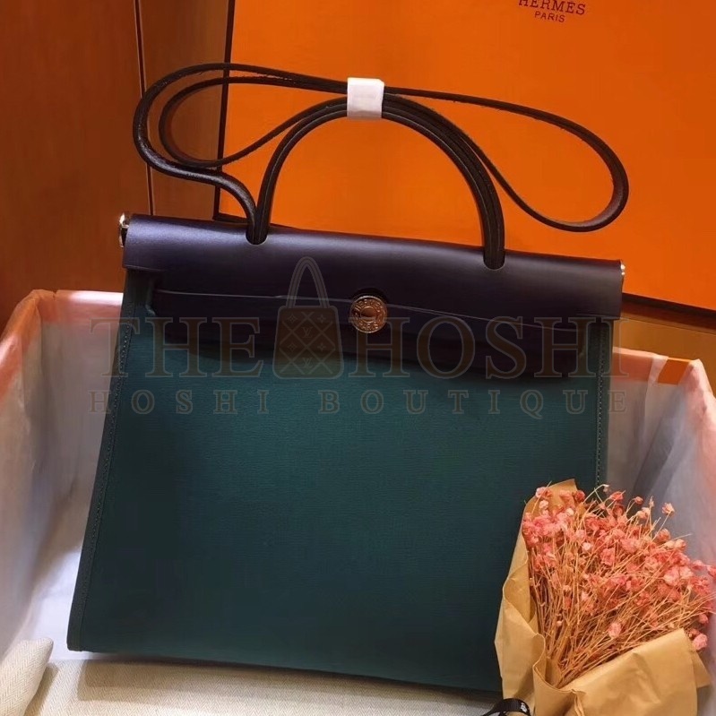 H**me5 Herbag Zip 31cm Bag In Navy And Green Master Quality