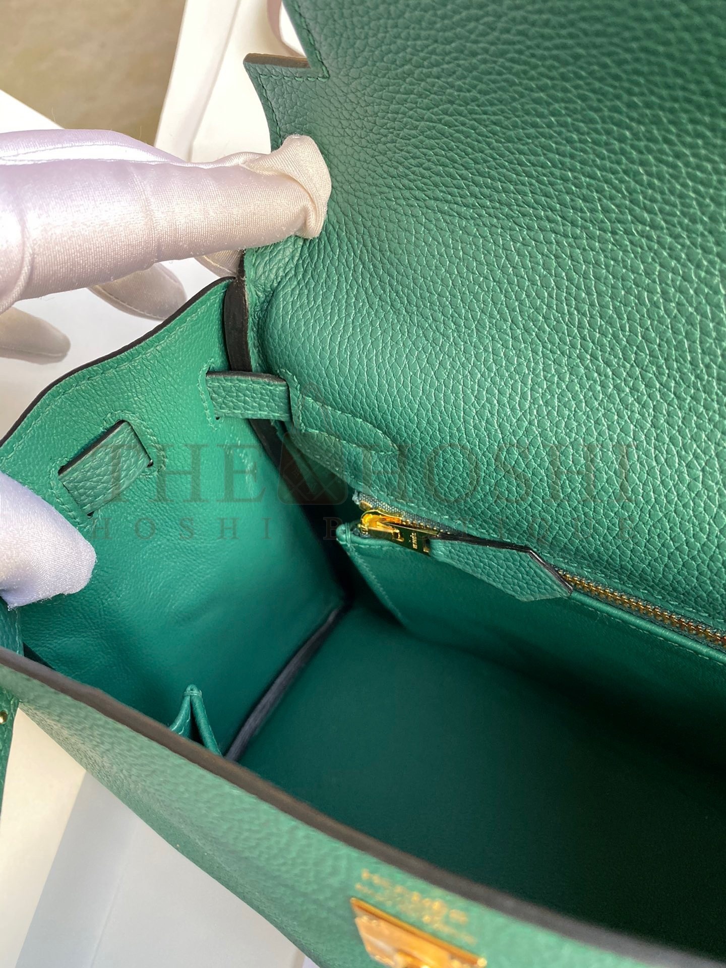 H**me5 Kelly Retourne 25 Handmade Bag In Blue Paon Clemence Leather Master Quality