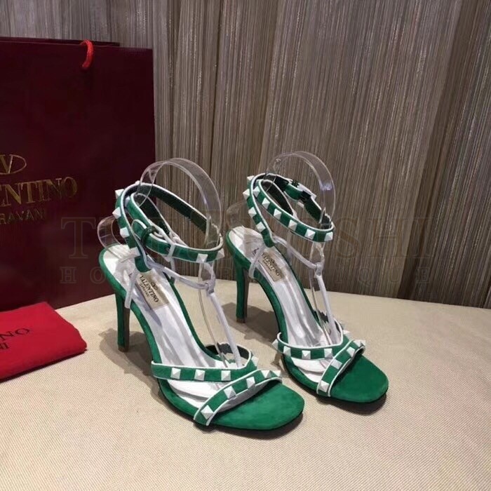 Va1e*ntin0 Garavani Green Free Rockstud 105mm Sandals Master Quality