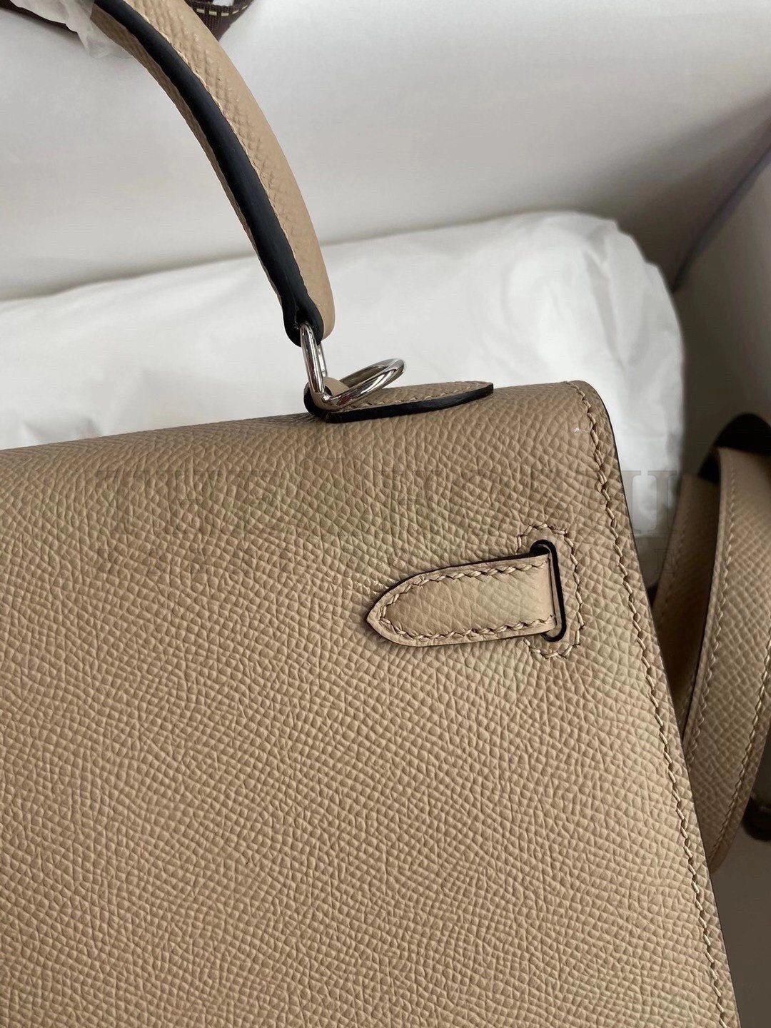 H**me5 Kelly Sellier 25 Handmade Bag In Trench Epsom Calfskin Master Quality