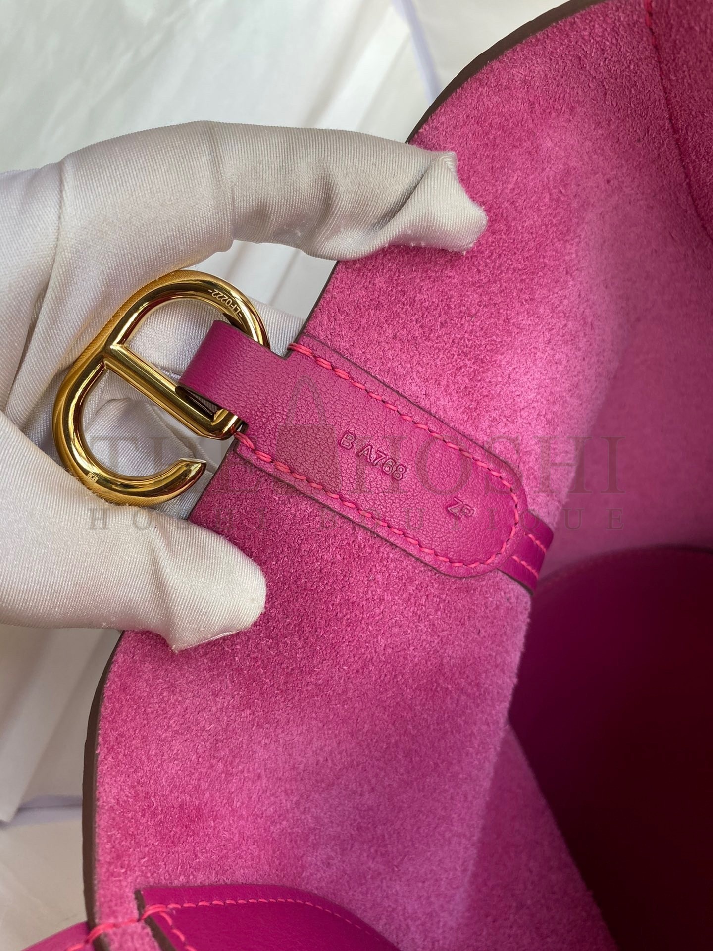 H**me5 In The Loop 18 Handmade Bag in Rose Purple Clemence Leatherther Master Quality