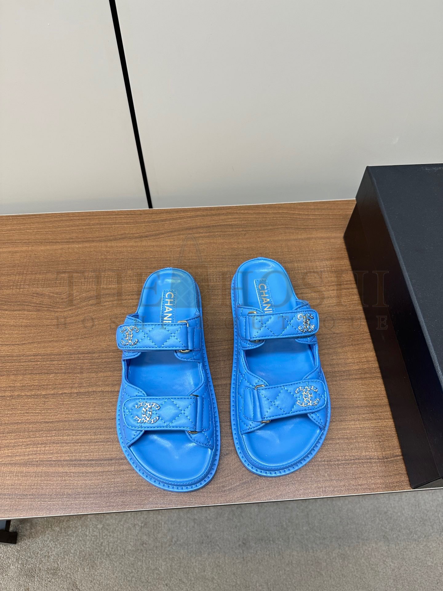 Ch**el Classic Velcro Dad Sandals real leather sole Master Quality