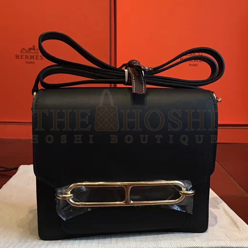 H**me5 Mini Sac Roulis Bag In Black Swift Leather Master Quality