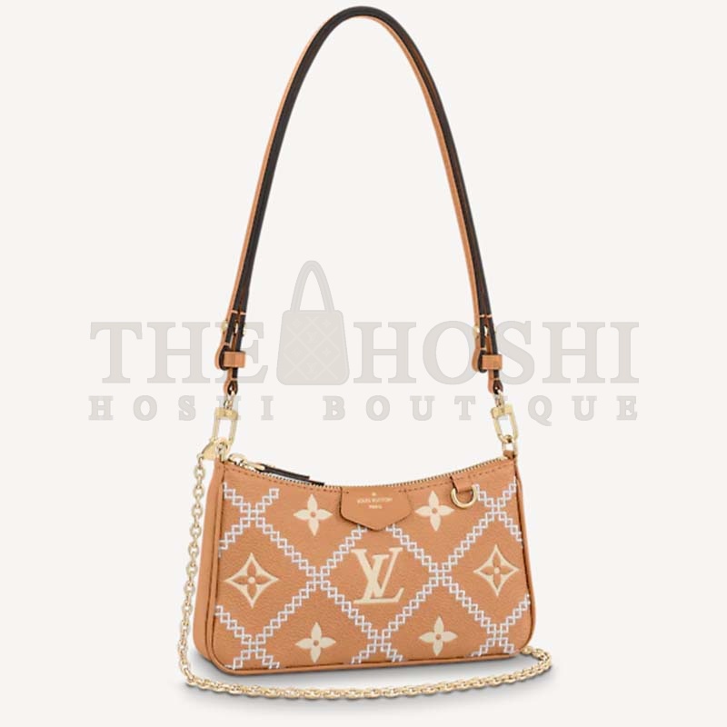 L0vis Vvtt0n LV Women Easy Pouch On Strap Beige Monogram S*pple Grained Cowhide Master Quality