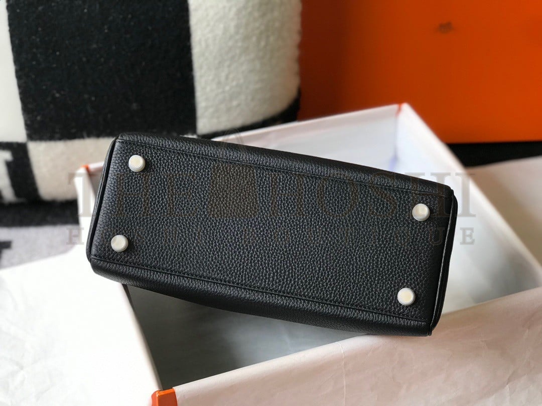 H**me5 Kelly 28cm Retourne Bag in Black Clemence Leather GHW Master Quality