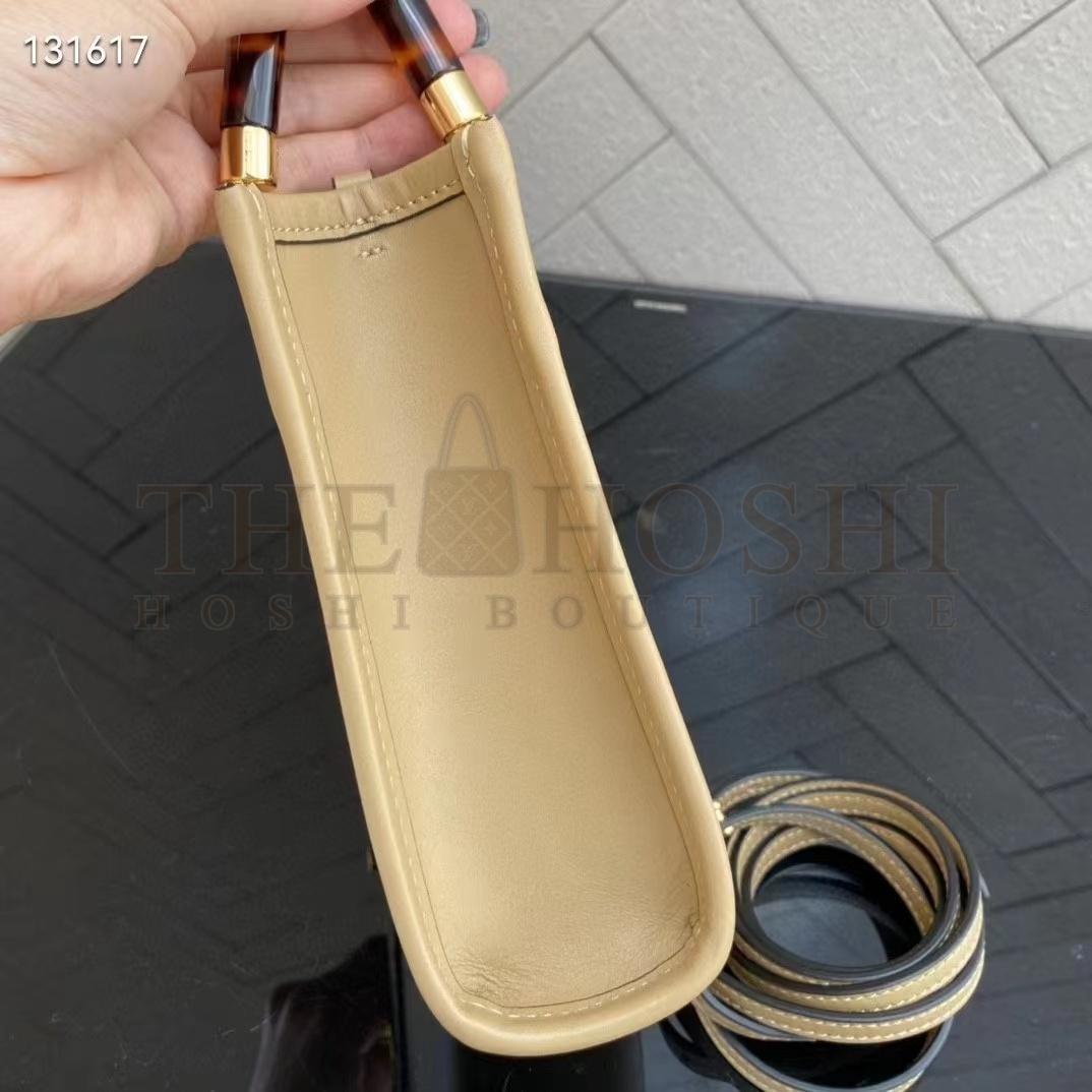 F**di Women Mini Sunshine Shopper Pale Pink Leather Mini Bag Master Quality