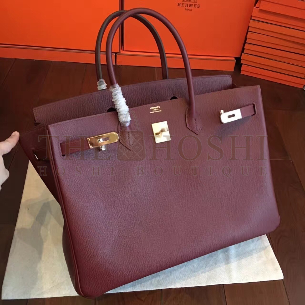 H**me5 Bordeaux Epsom Birkin 40cm Handmade Bag Master Quality
