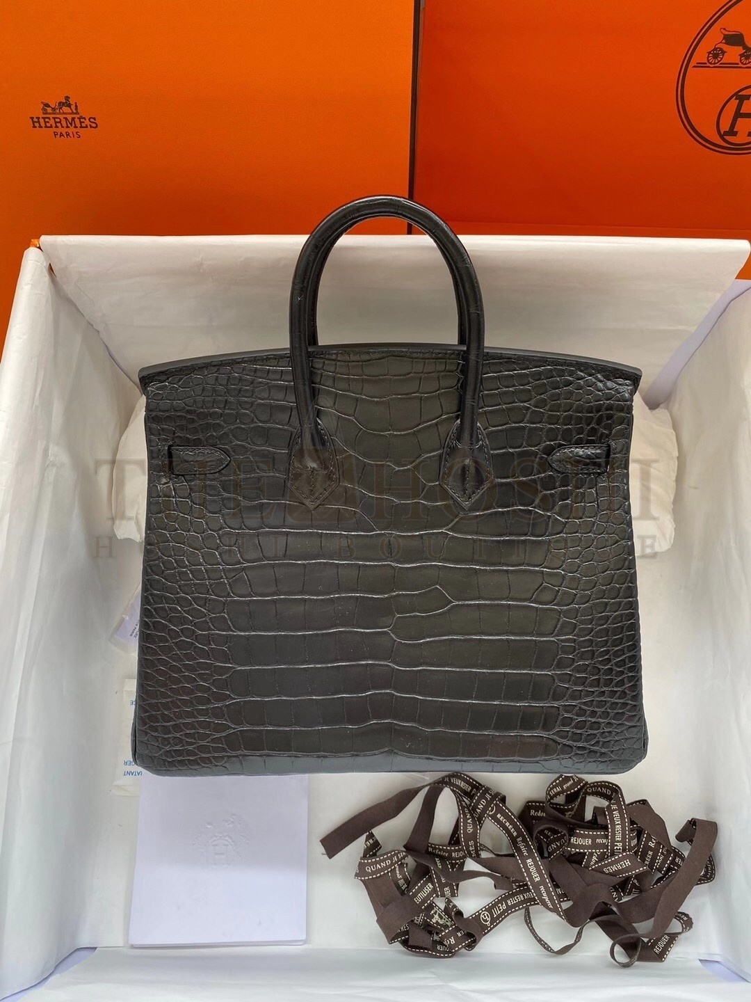H**me5 Black Birkin 25cm Matte Alligator Crocodile Skin Bag Master Quality