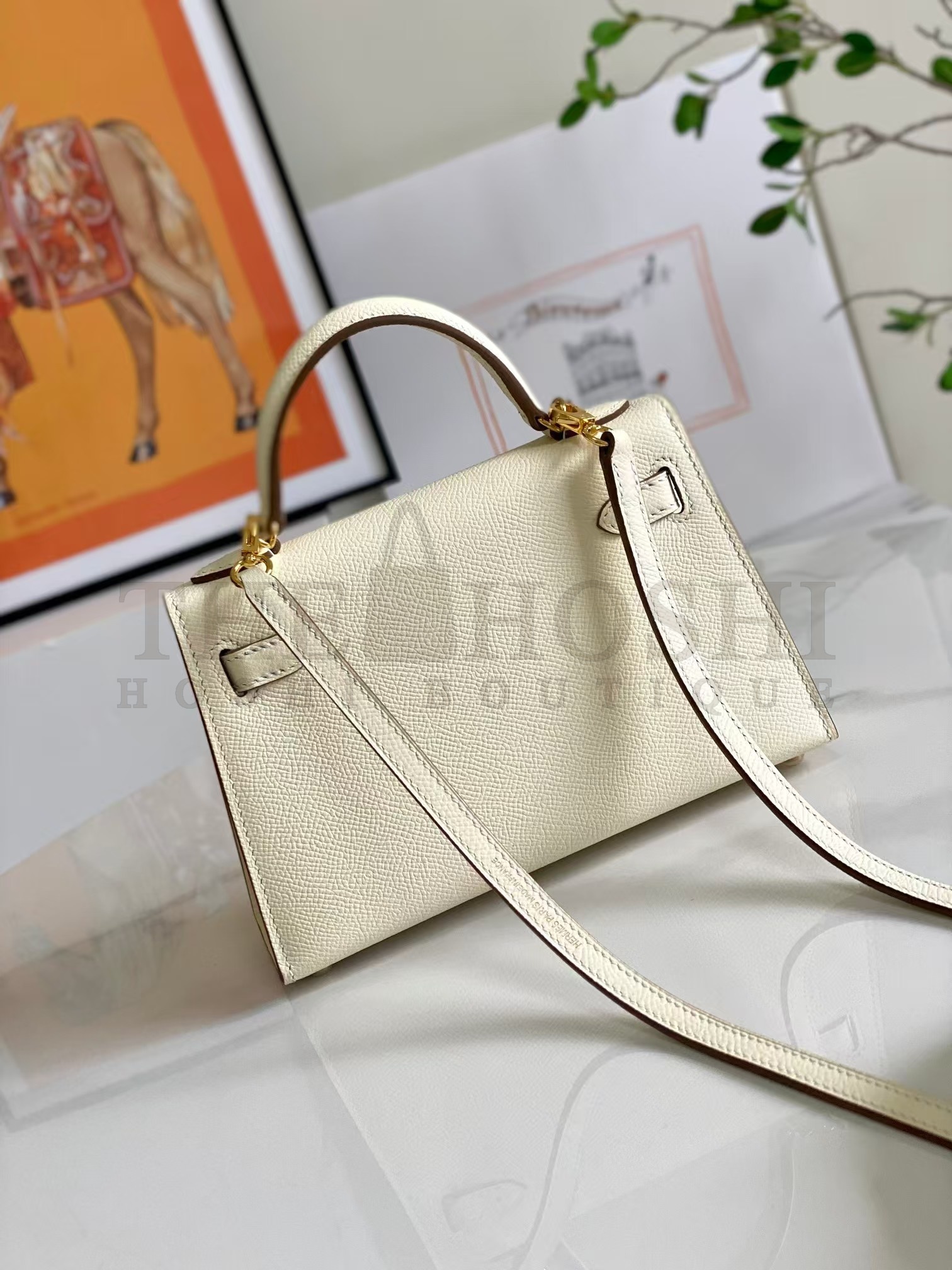 H**me5 Kelly Mini II Sellier Bag In Beton Epsom Leather GHW Master Quality