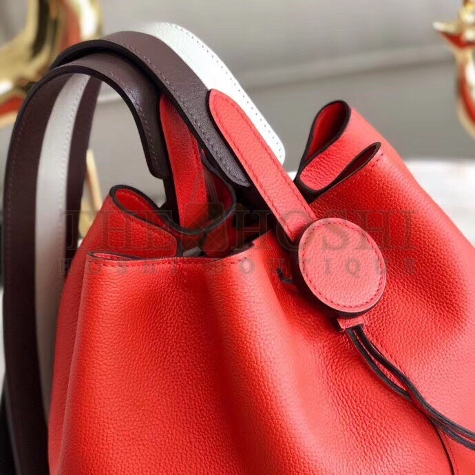 H**me5 Licol 17cm Bag In Red Evercolor Calfskin Master Quality