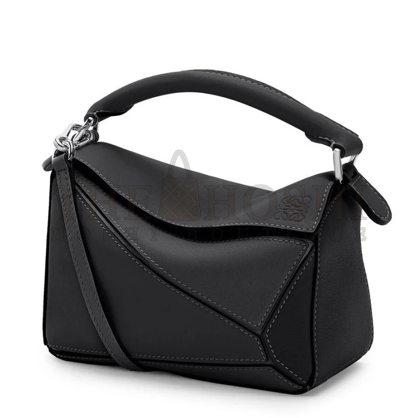 L0ew* Puzzle Mini Bag In Black Calfskin Master Quality